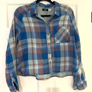 Boxy plaid button down